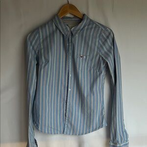 Hollister Blue Striped Blouse